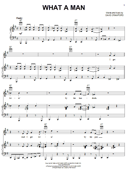 Salt-N-Pepa What A Man sheet music notes and chords arranged for Piano, Vocal & Guitar Chords (Right-Hand Melody)