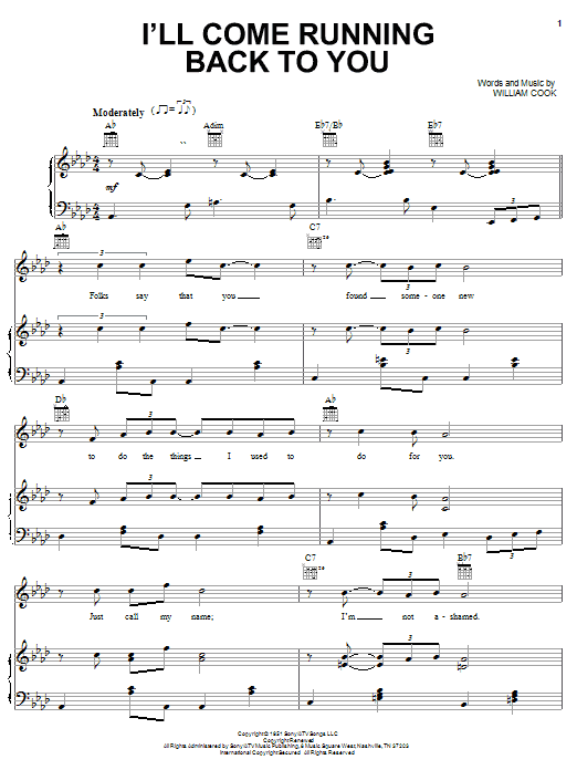 Sam Cooke I'll Come Running Back To You sheet music notes and chords arranged for Piano, Vocal & Guitar Chords (Right-Hand Melody)