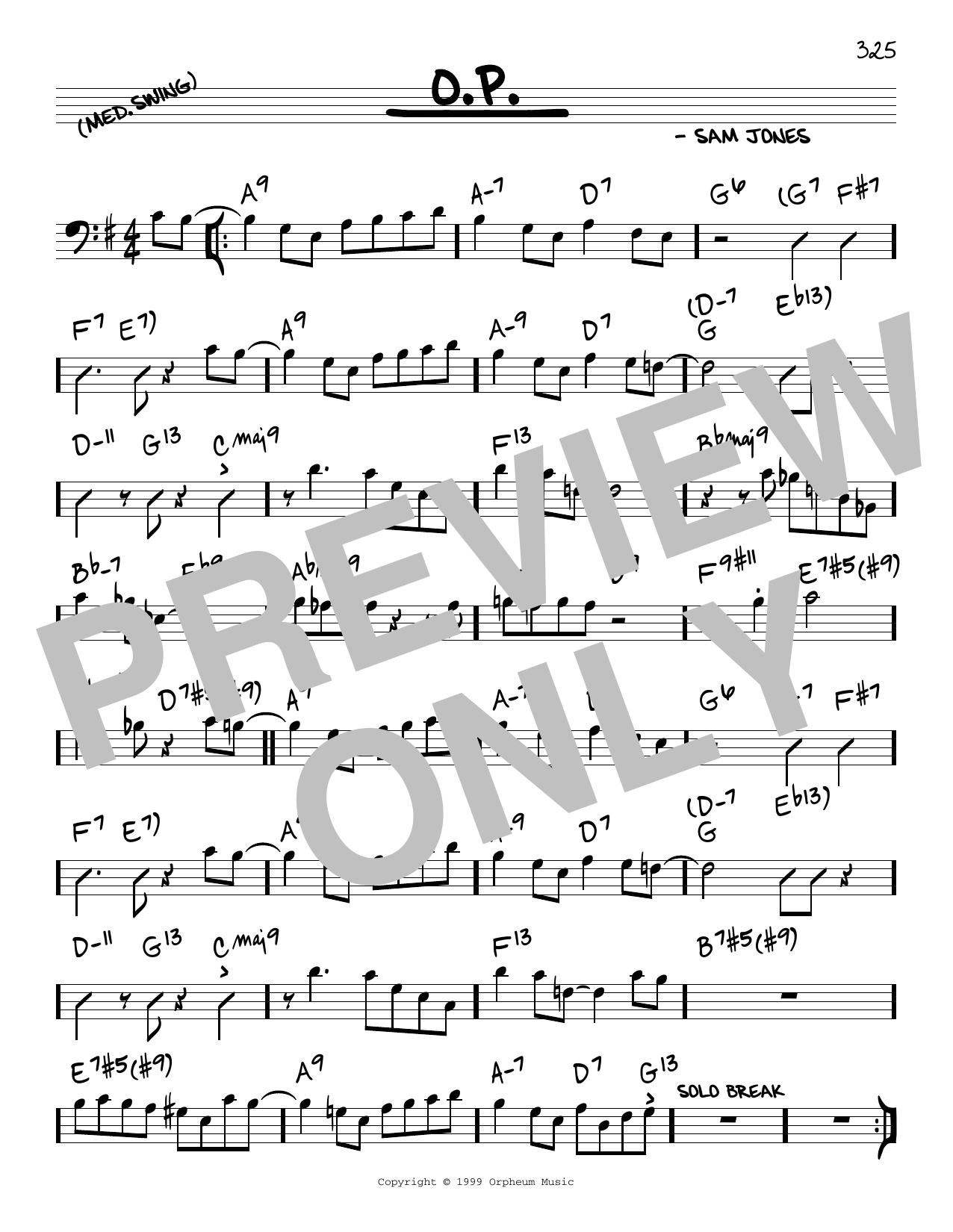 Sam Jones O.P. sheet music notes and chords arranged for Real Book – Melody & Chords