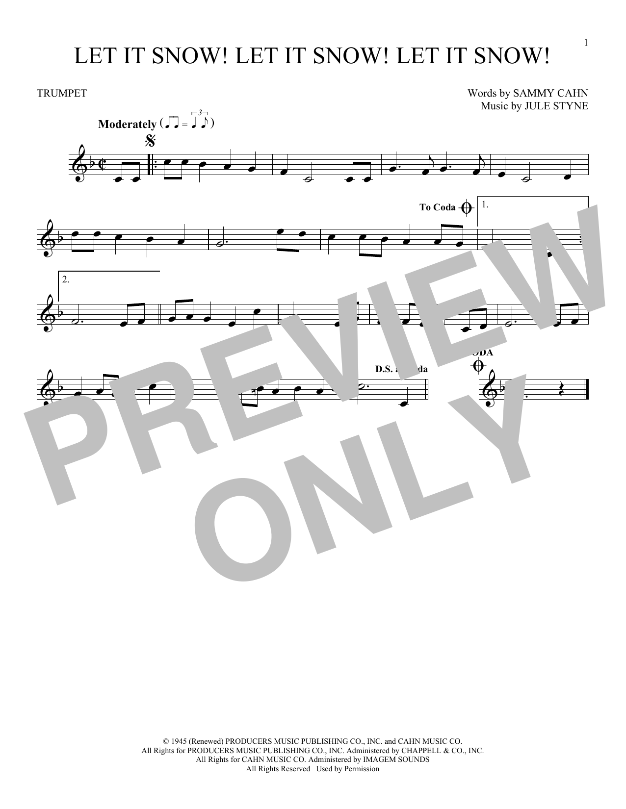 Sammy Cahn & Julie Styne Let It Snow! Let It Snow! Let It Snow! sheet music notes and chords arranged for Tenor Sax Solo