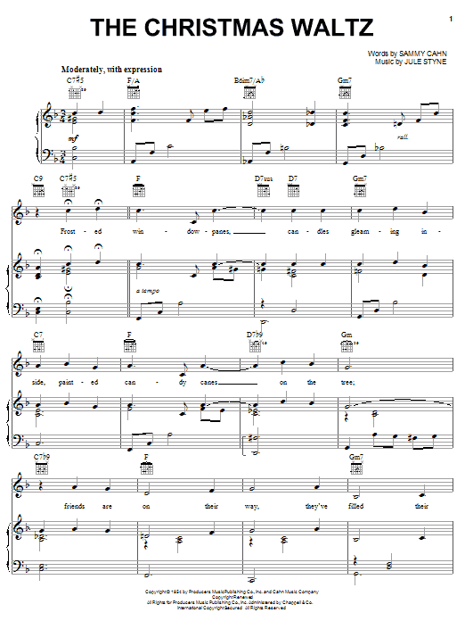 Sammy Cahn The Christmas Waltz sheet music notes and chords arranged for Ukulele