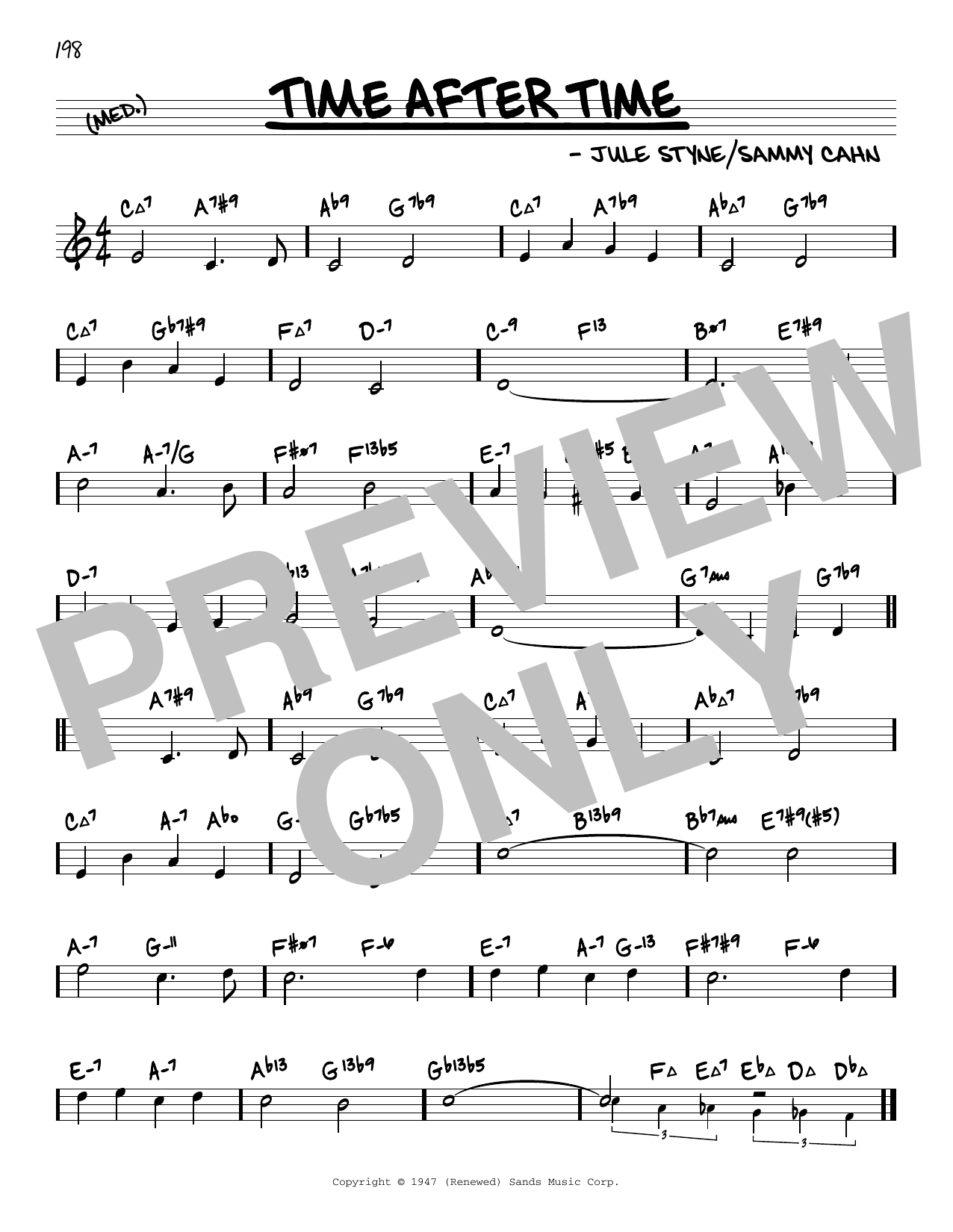 Sammy Cahn Time After Time (arr. David Hazeltine) sheet music notes and chords arranged for Real Book – Enhanced Chords