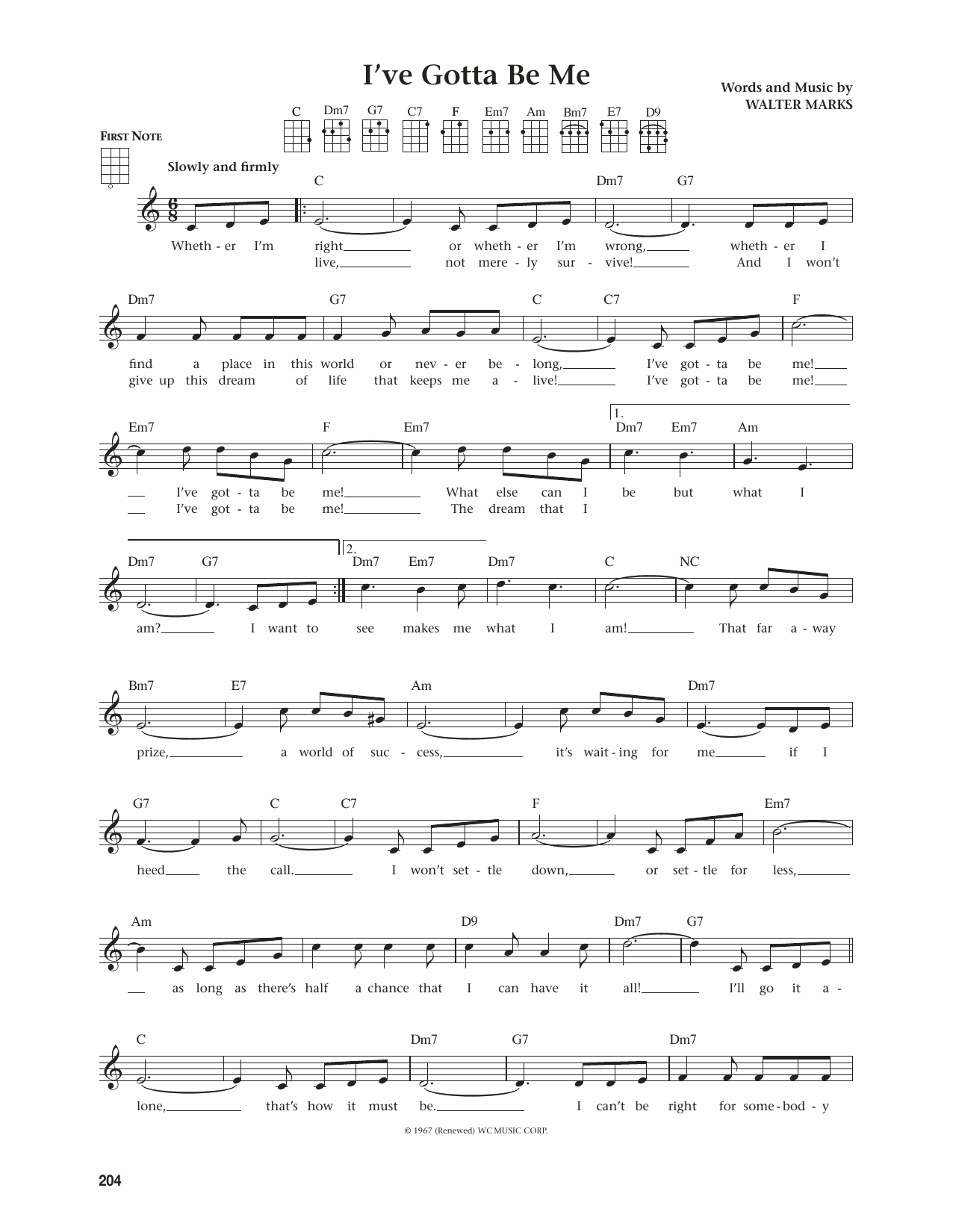 Sammy Davis Jr. I've Gotta Be Me (from The Daily Ukulele) (arr. Jim Beloff) sheet music notes and chords arranged for Ukulele