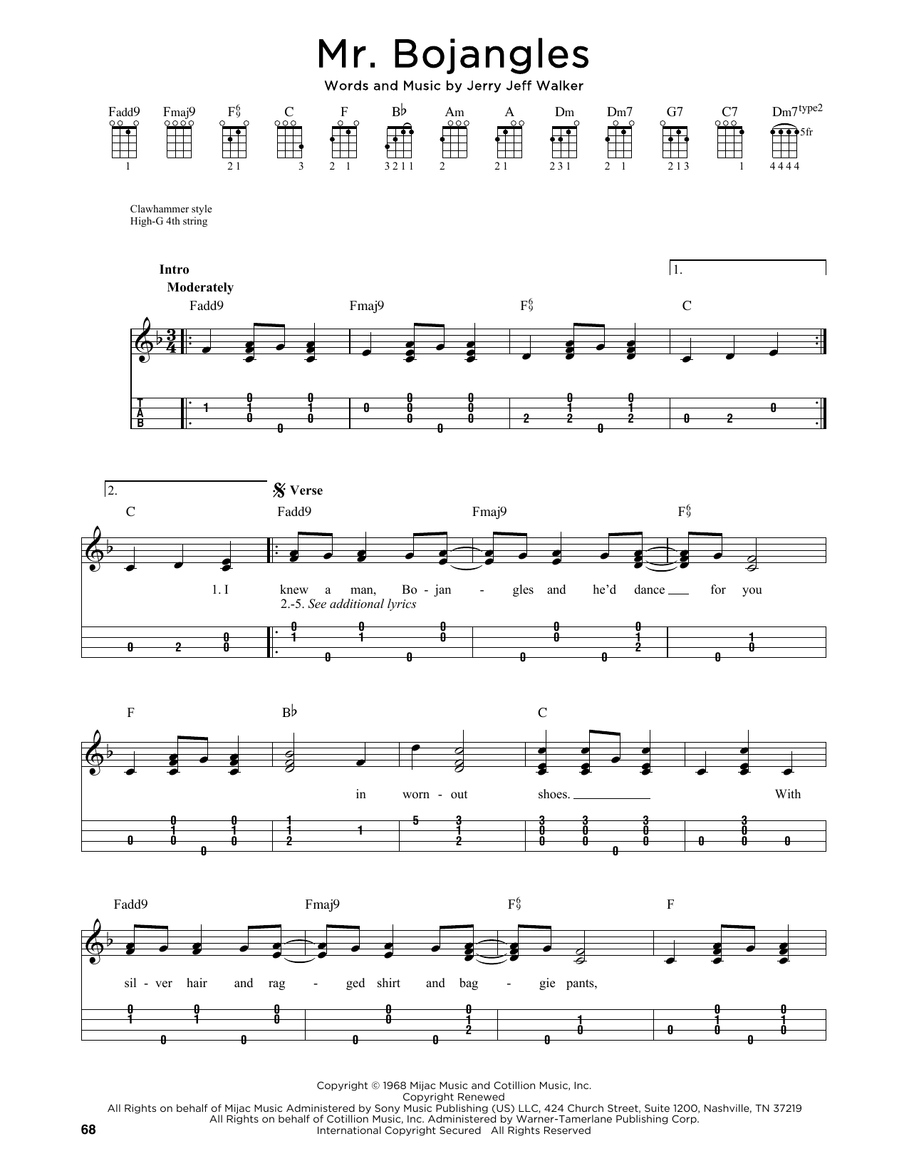 Sammy Davis Jr. Mr. Bojangles (arr. Jim Schustedt) sheet music notes and chords arranged for Ukulele