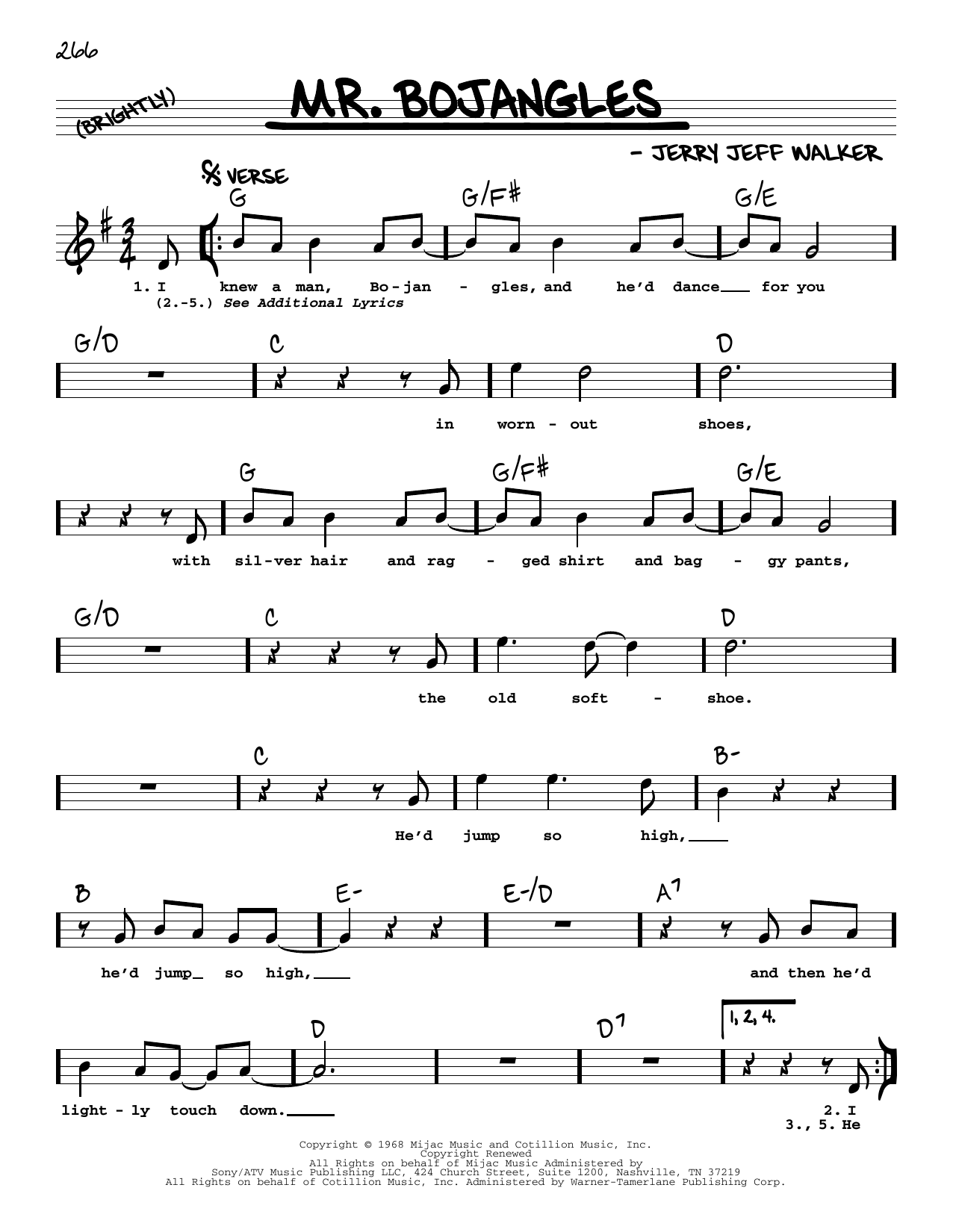 Sammy Davis Jr. Mr. Bojangles (High Voice) sheet music notes and chords arranged for Real Book – Melody, Lyrics & Chords