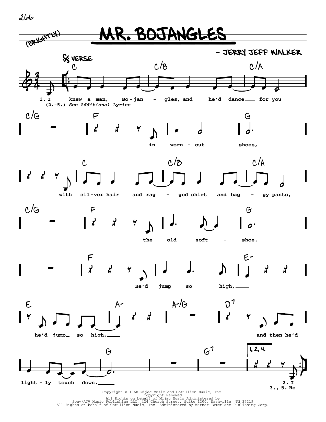 Sammy Davis Jr. Mr. Bojangles (Low Voice) sheet music notes and chords arranged for Real Book – Melody, Lyrics & Chords