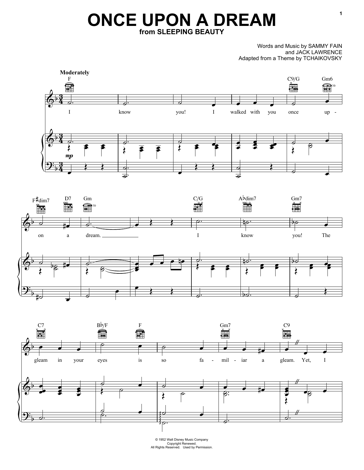 Sammy Fain Once Upon A Dream sheet music notes and chords. Download Printable PDF.