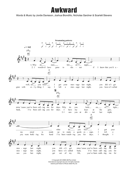 San Cisco Awkward sheet music notes and chords arranged for Ukulele