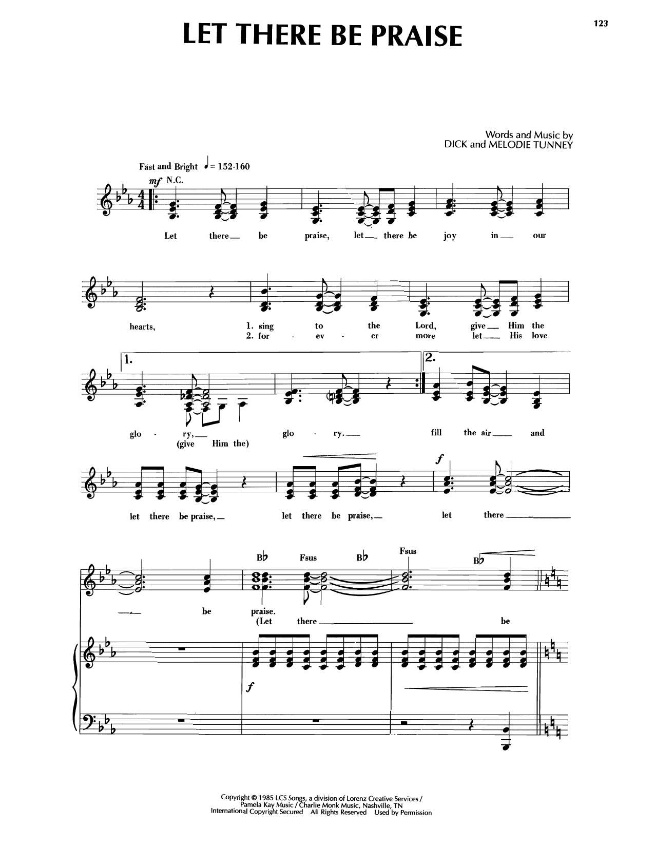 Sandi Patti Let There Be Praise sheet music notes and chords arranged for Piano & Vocal
