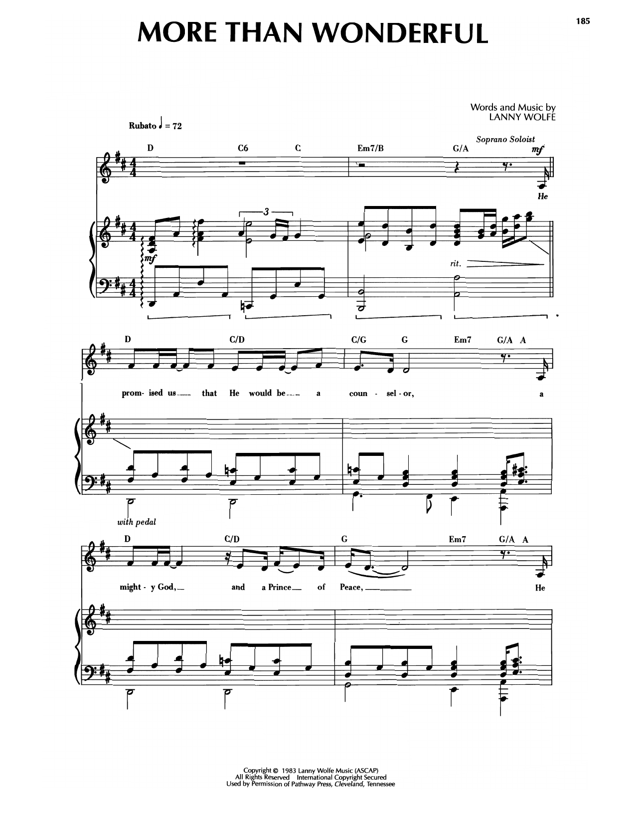 Sandi Patti More Than Wonderful sheet music notes and chords arranged for Piano & Vocal