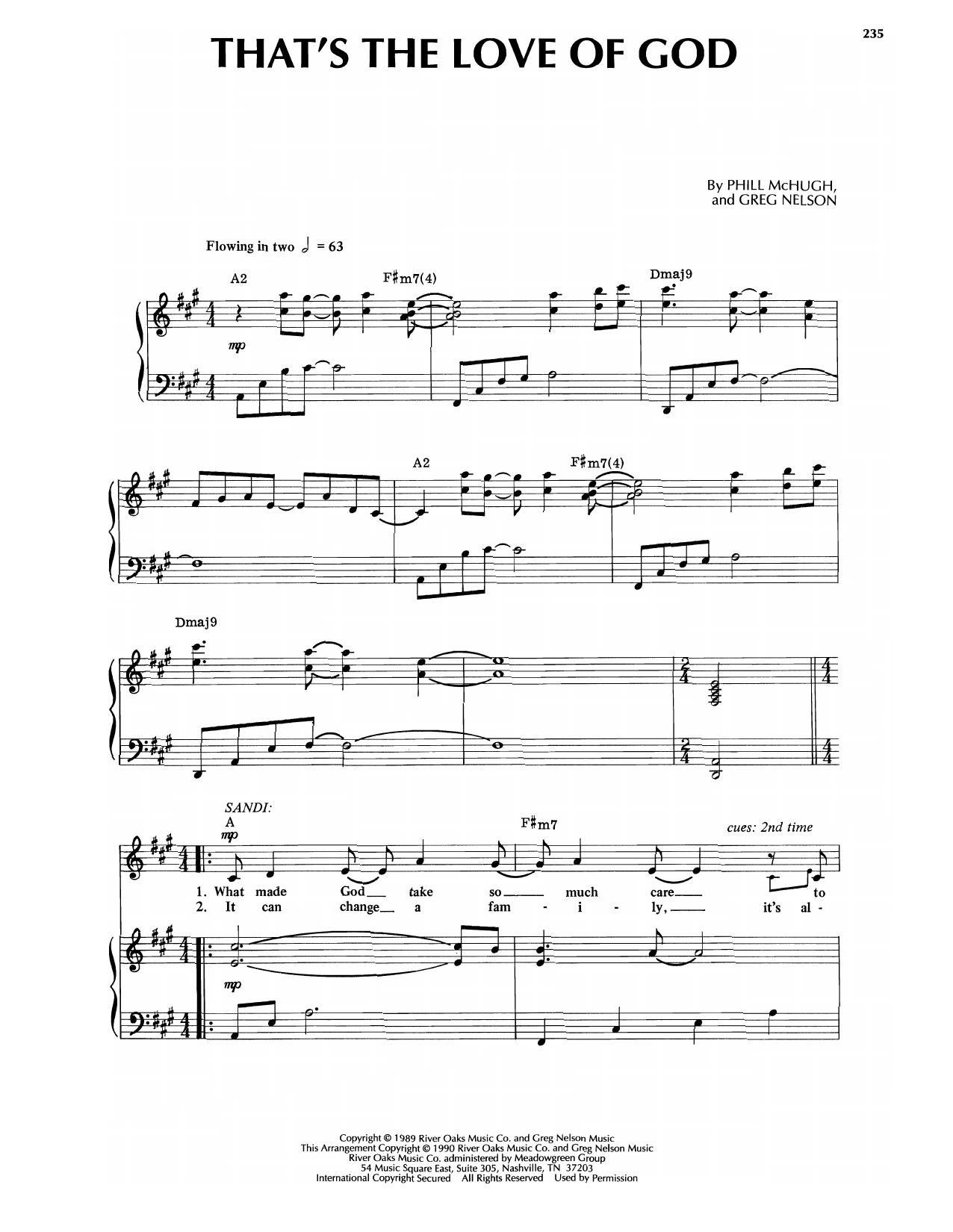 Sandi Patti That's The Love Of God sheet music notes and chords arranged for Piano & Vocal