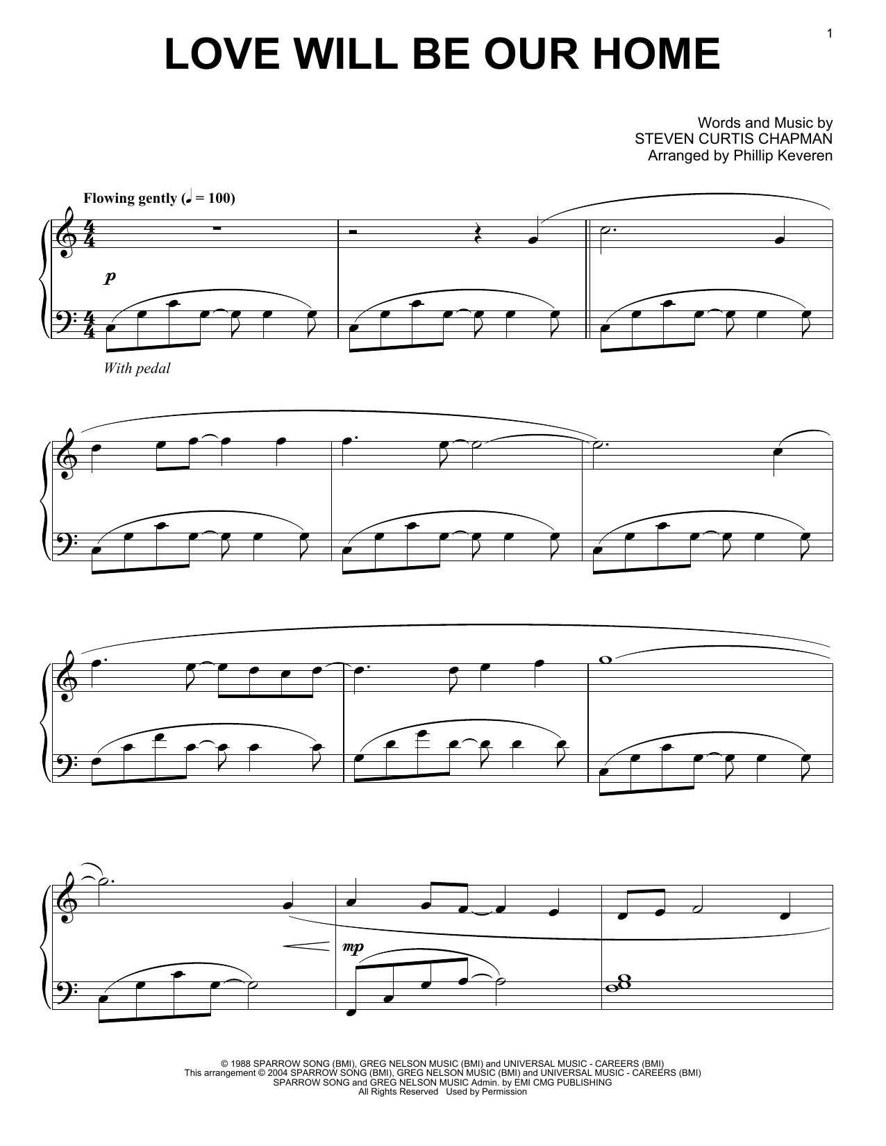 Sandi Patty Love Will Be Our Home (arr. Phillip Keveren) sheet music notes and chords arranged for Piano Solo