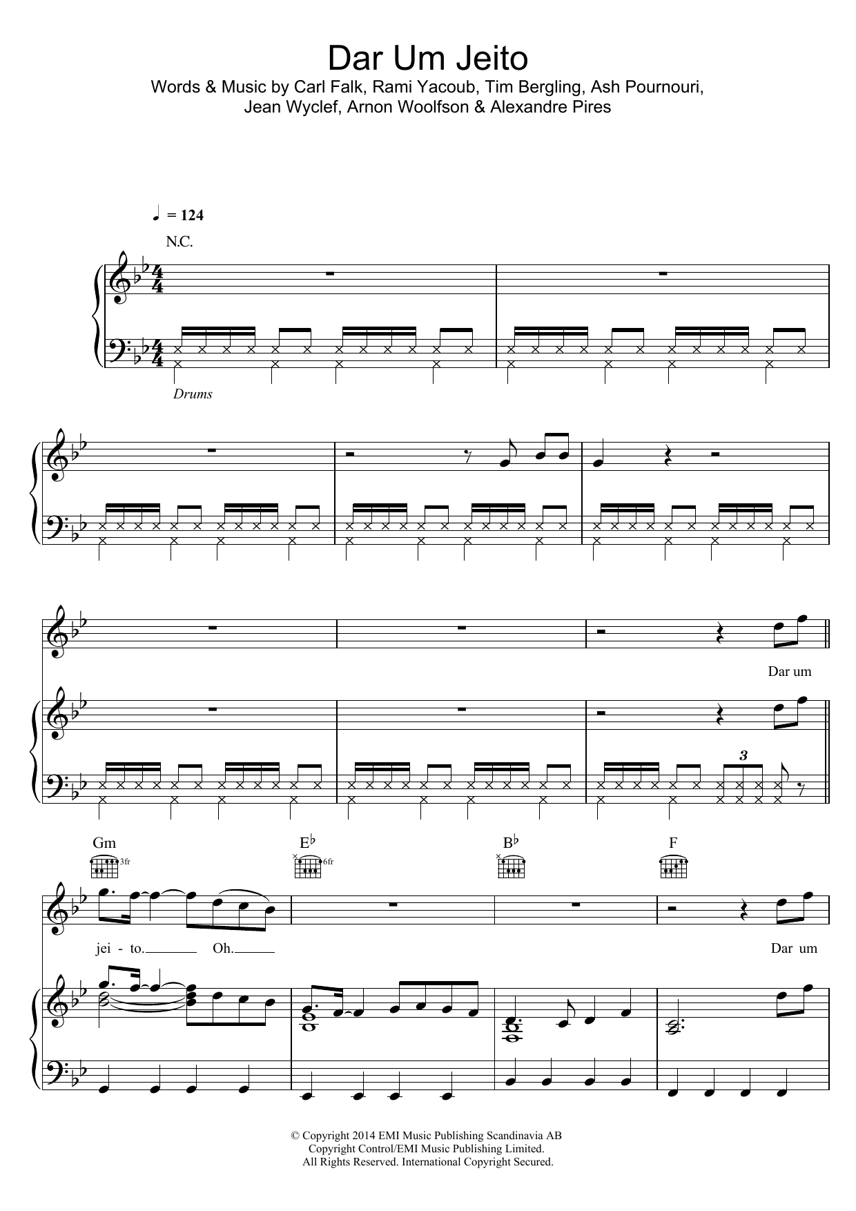 Santana Dar Um Jeito (We Will Find A Way) sheet music notes and chords arranged for Piano, Vocal & Guitar Chords