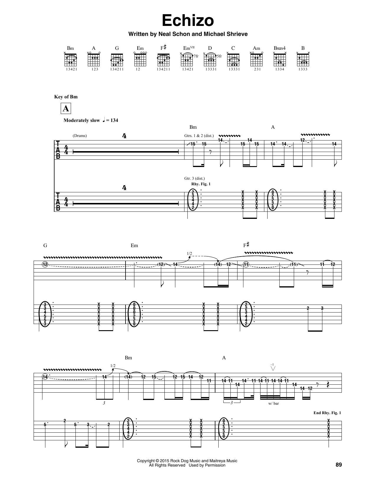 Santana Echizo sheet music notes and chords arranged for Guitar Rhythm Tab