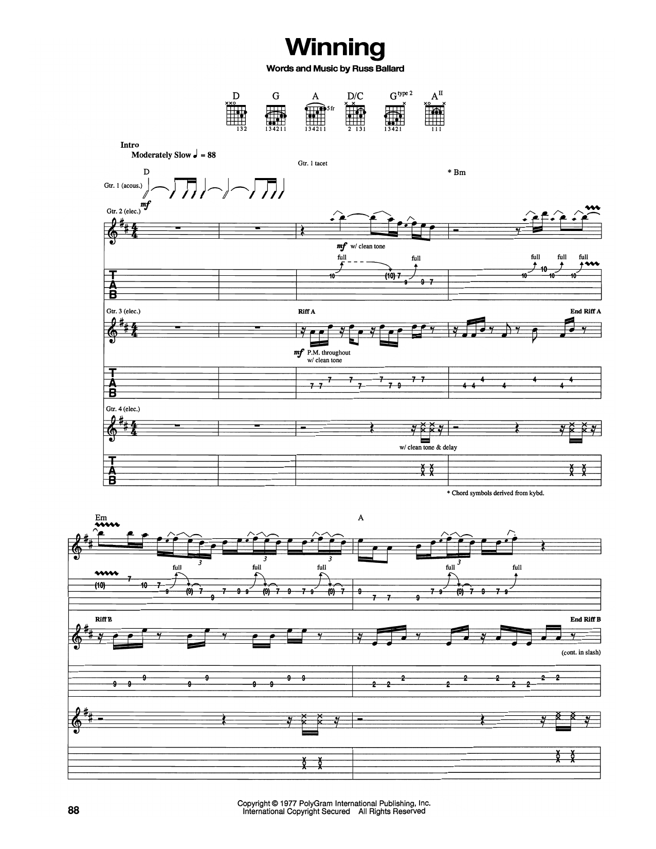 Santana Winning sheet music notes and chords arranged for Piano, Vocal & Guitar Chords (Right-Hand Melody)