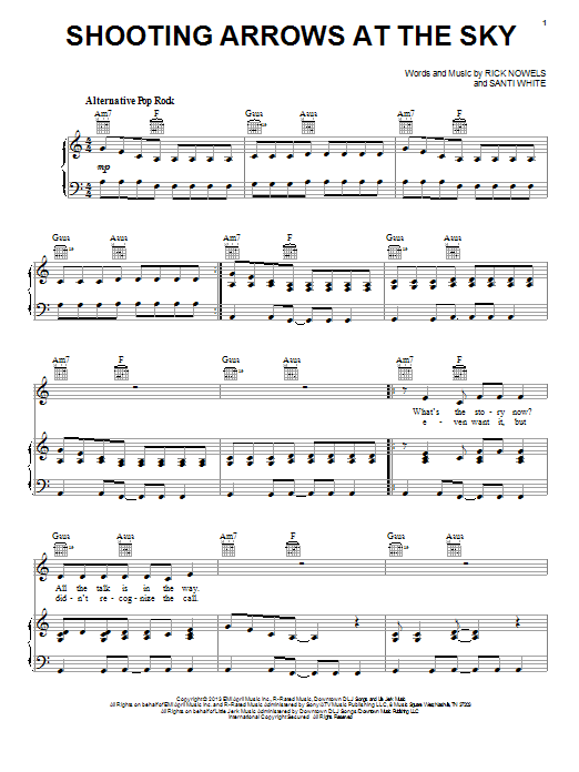 Santigold Shooting Arrows At The Sky sheet music notes and chords arranged for Piano, Vocal & Guitar Chords (Right-Hand Melody)