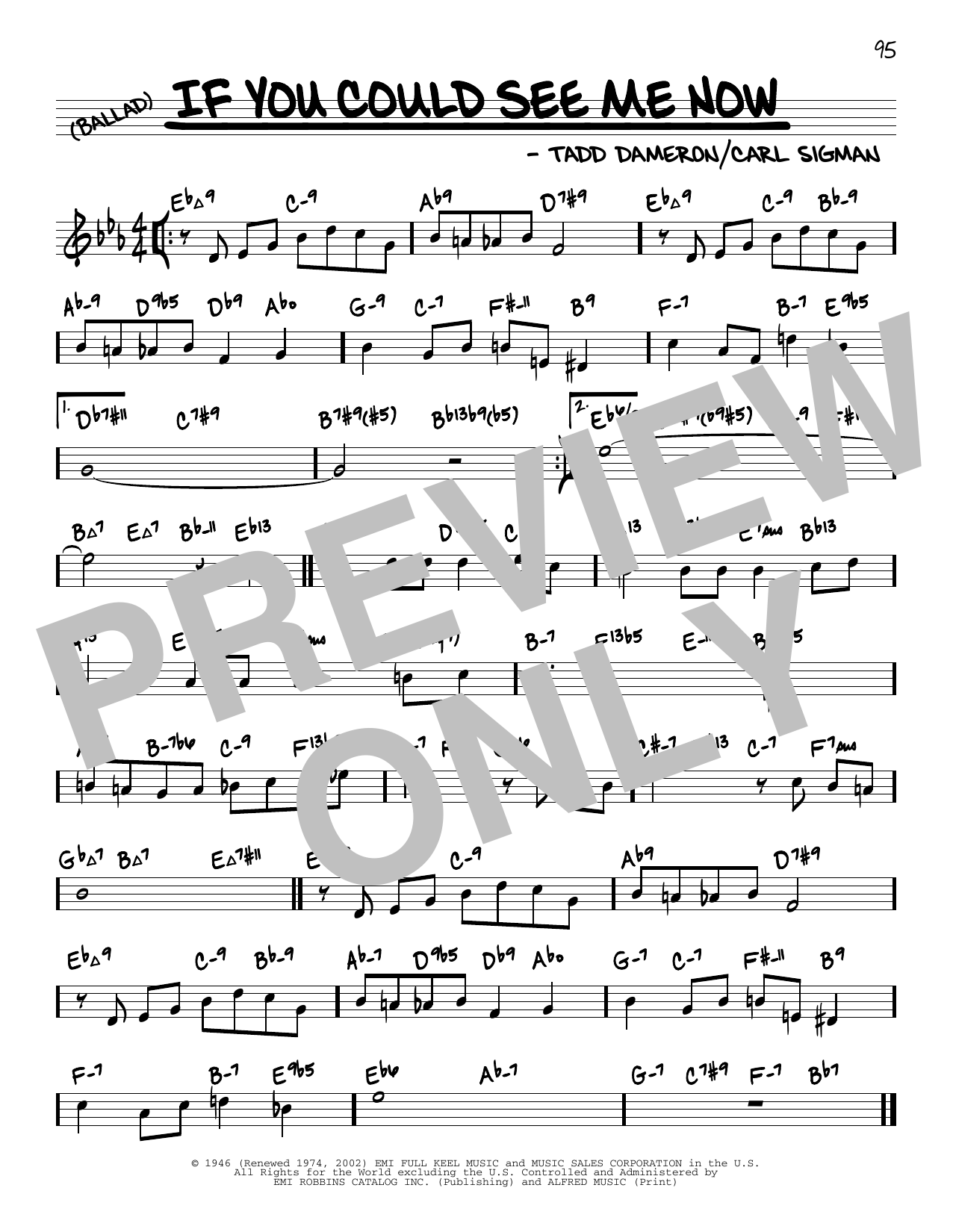 Sarah Vaughan If You Could See Me Now (arr. David Hazeltine) sheet music notes and chords arranged for Real Book – Enhanced Chords
