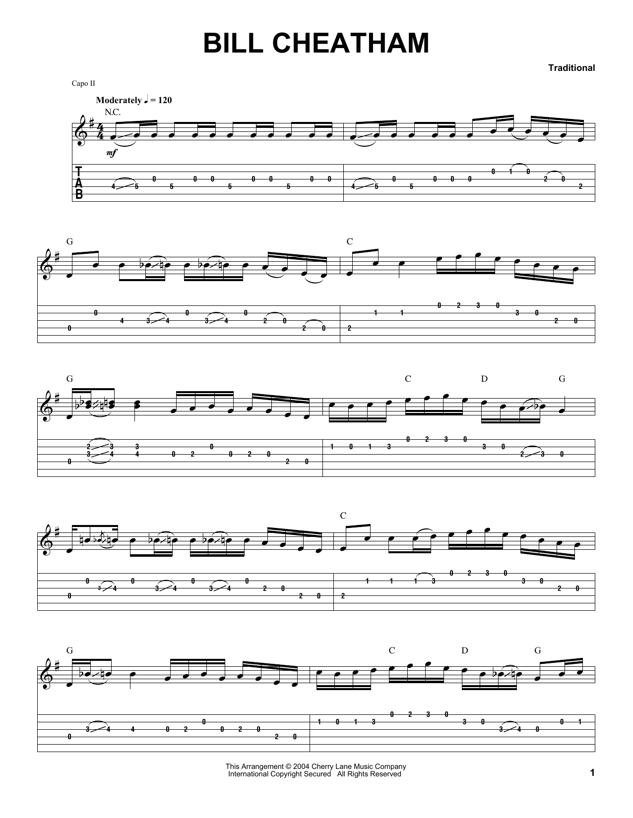 Scott Fore Bill Cheatham sheet music notes and chords arranged for Solo Guitar
