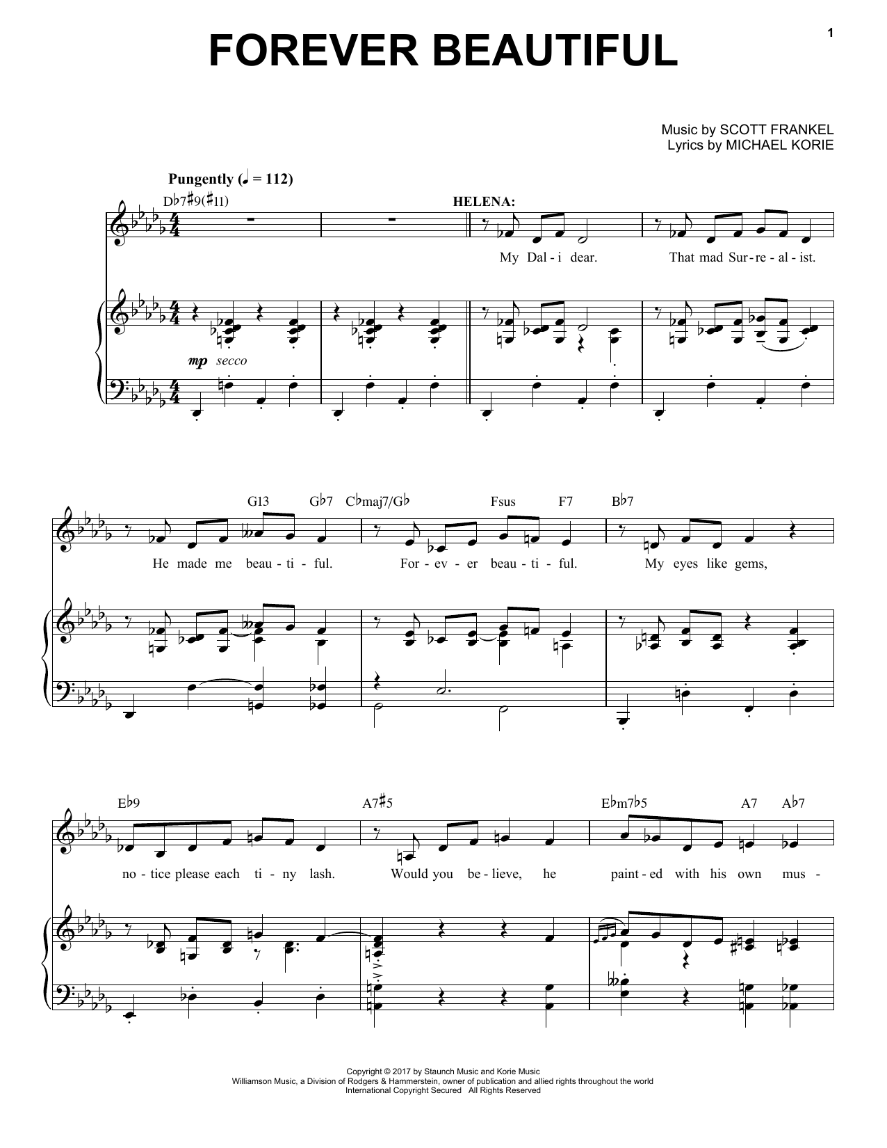 Scott Frankel & Michael Korie Forever Beautiful sheet music notes and chords arranged for Piano & Vocal
