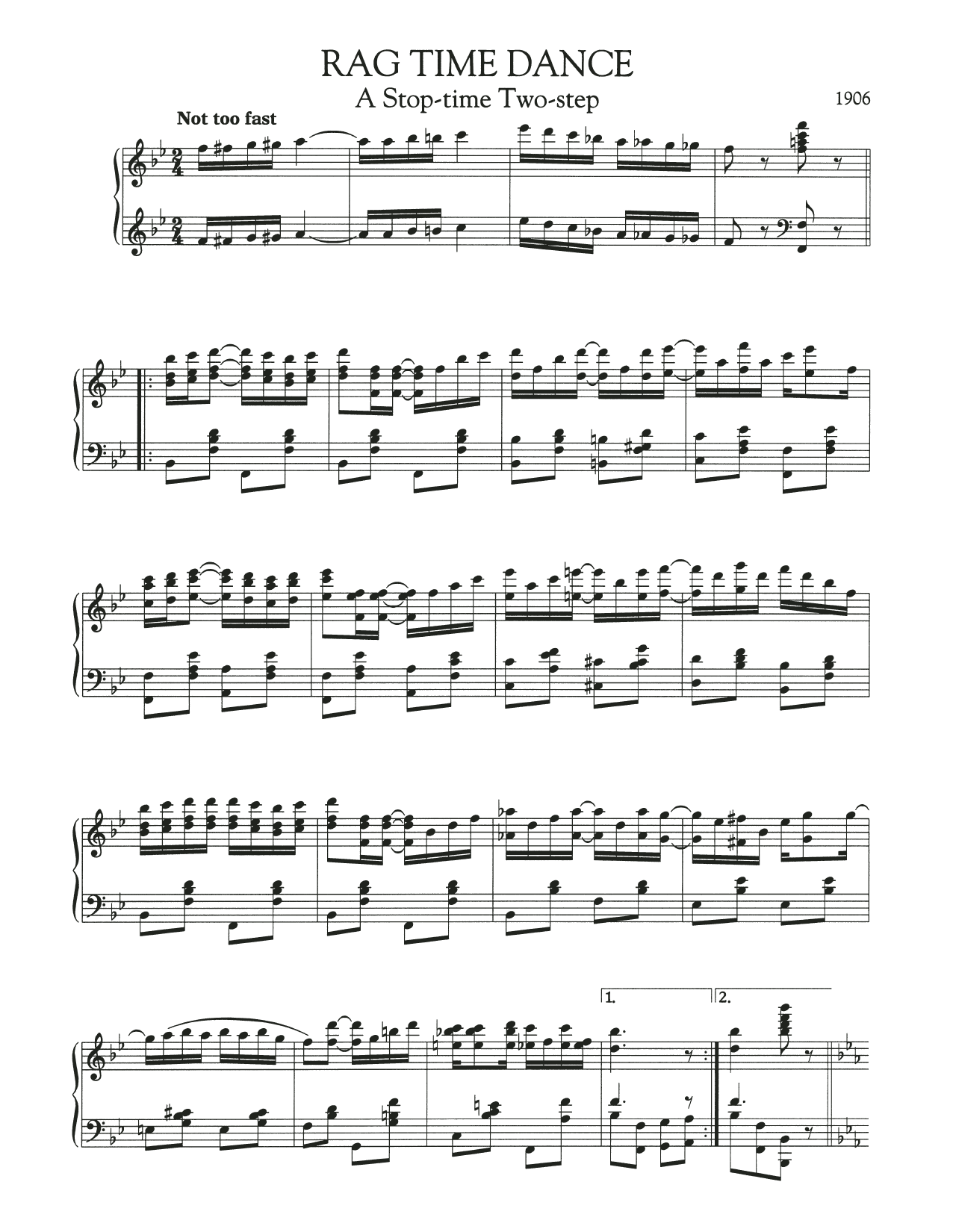 Scott Joplin Rag Time Dance sheet music notes and chords arranged for Piano Solo