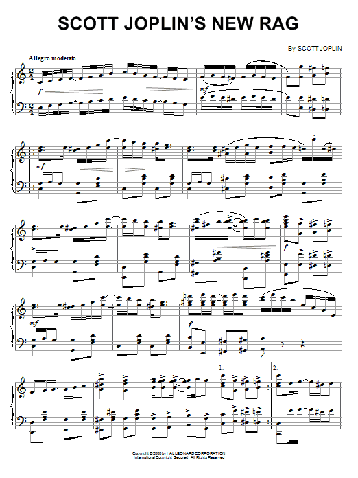 Scott Joplin Scott Joplin's New Rag sheet music notes and chords arranged for Piano Solo