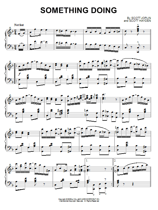 Scott Joplin Something Doing sheet music notes and chords arranged for Piano Solo