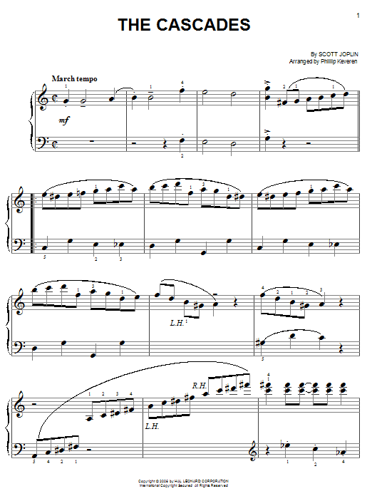 Scott Joplin The Cascades (arr. Phillip Keveren) sheet music notes and chords arranged for Easy Piano