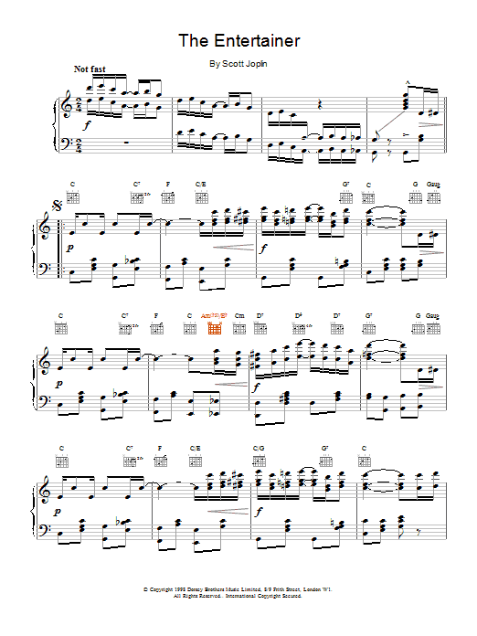 Scott Joplin The Entertainer sheet music notes and chords arranged for Woodwind Ensemble