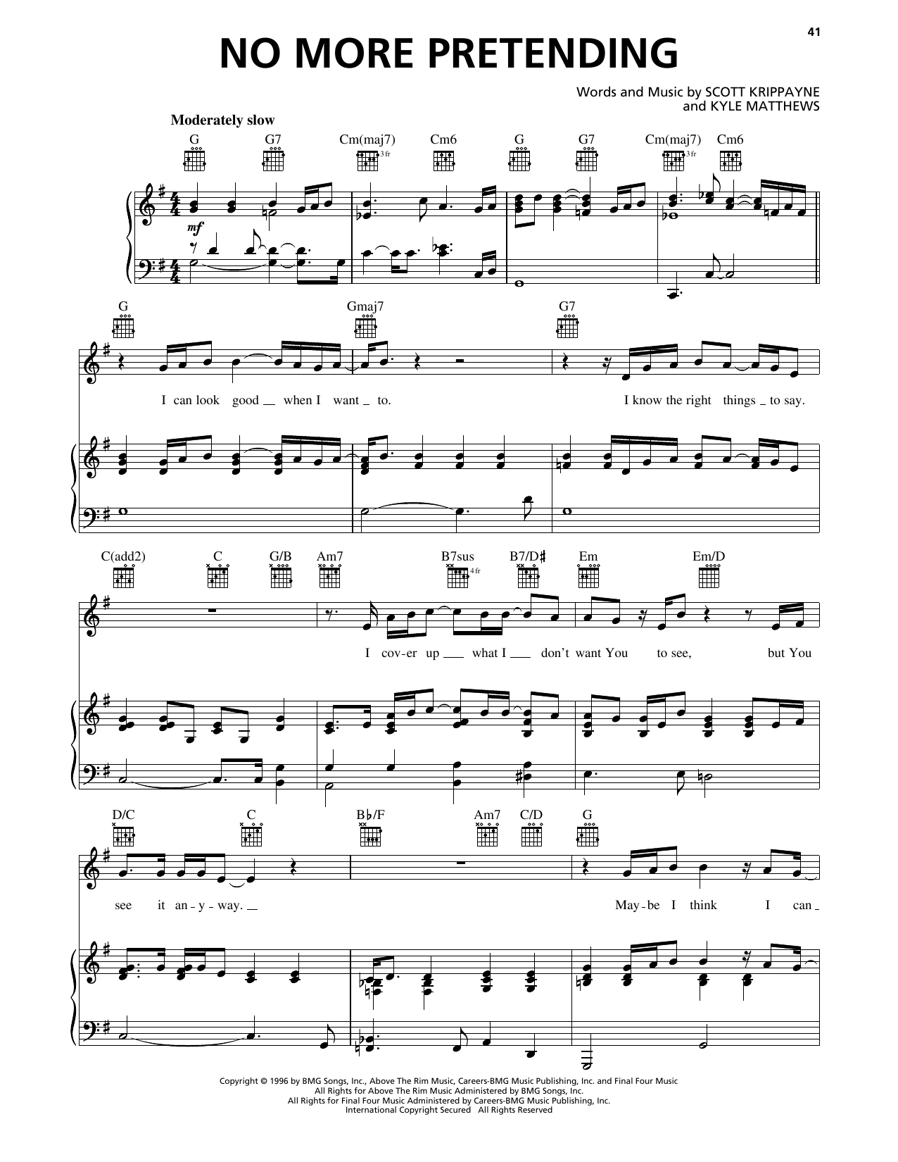 Scott Krippayne No More Pretending sheet music notes and chords arranged for Piano, Vocal & Guitar Chords (Right-Hand Melody)