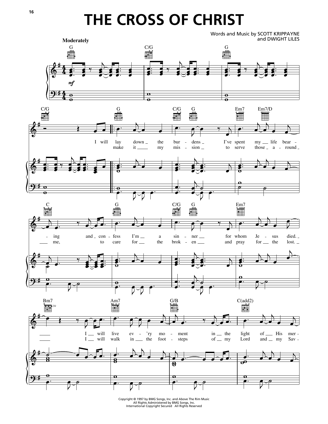 Scott Krippayne The Cross of Christ sheet music notes and chords arranged for Piano, Vocal & Guitar Chords (Right-Hand Melody)