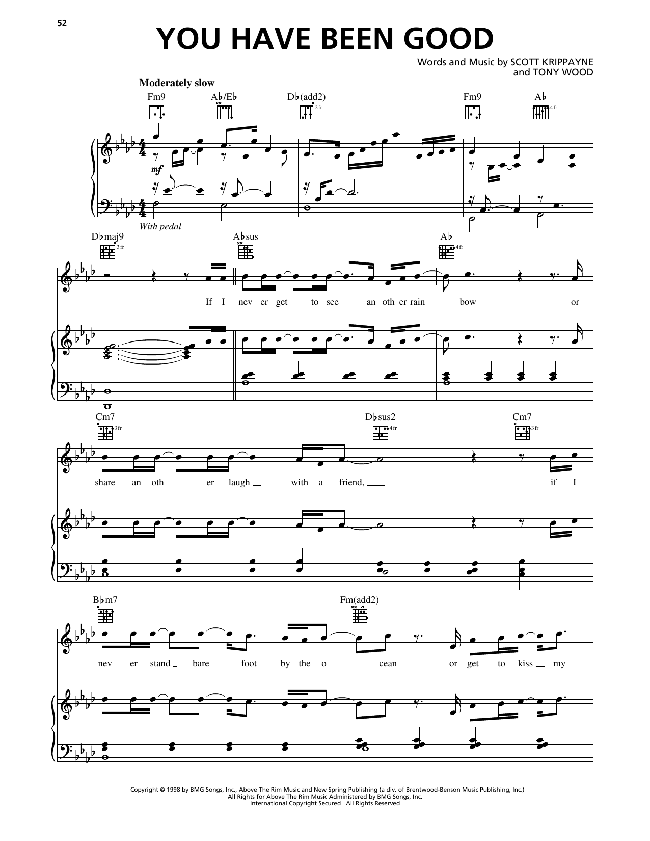 Scott Krippayne You Have Been Good sheet music notes and chords arranged for Piano, Vocal & Guitar Chords (Right-Hand Melody)