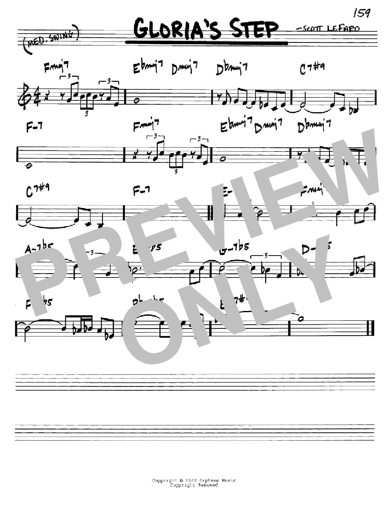 Scott LeFaro Gloria's Step sheet music notes and chords arranged for Real Book – Melody & Chords – Eb Instruments