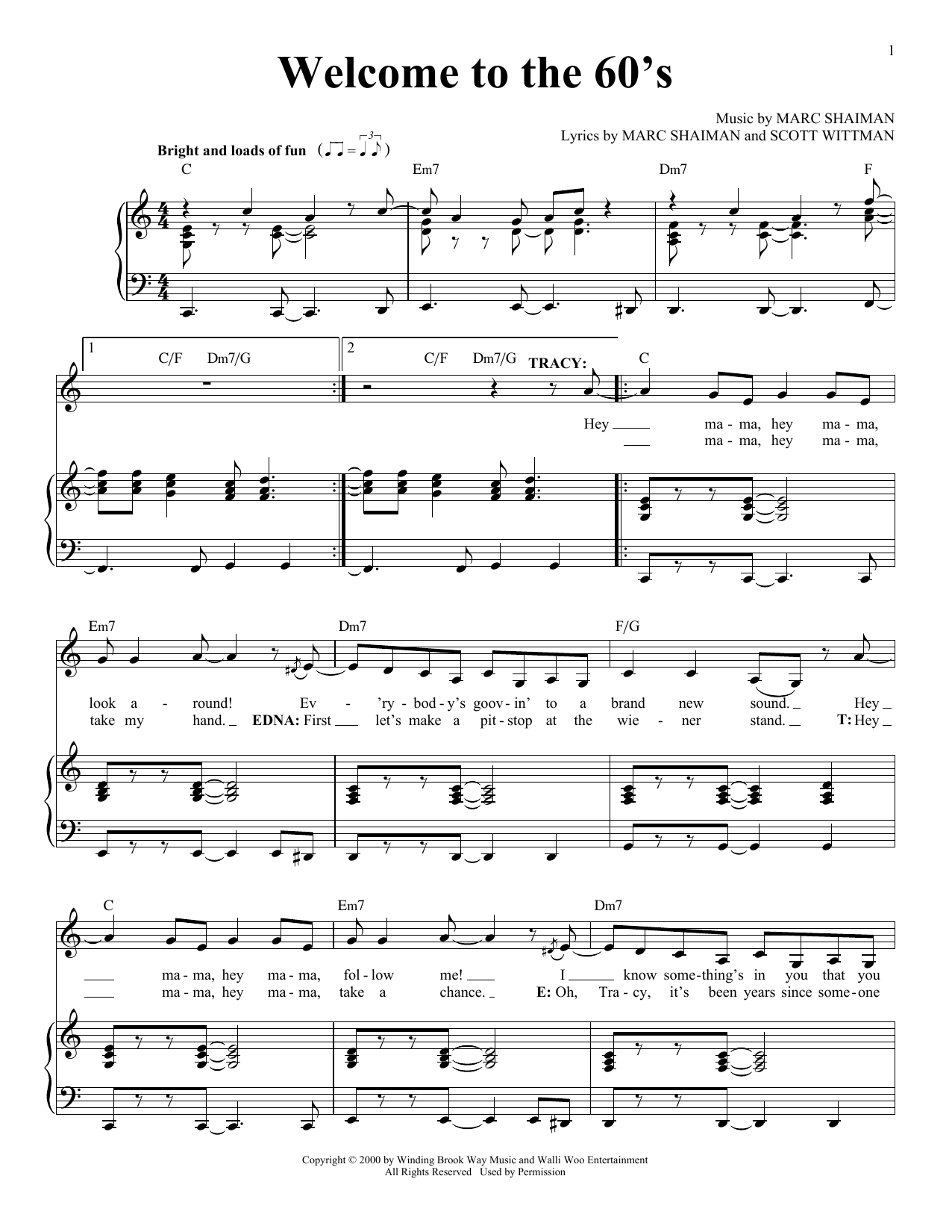 Scott Wittman Welcome To The 60's sheet music notes and chords arranged for Lead Sheet / Fake Book