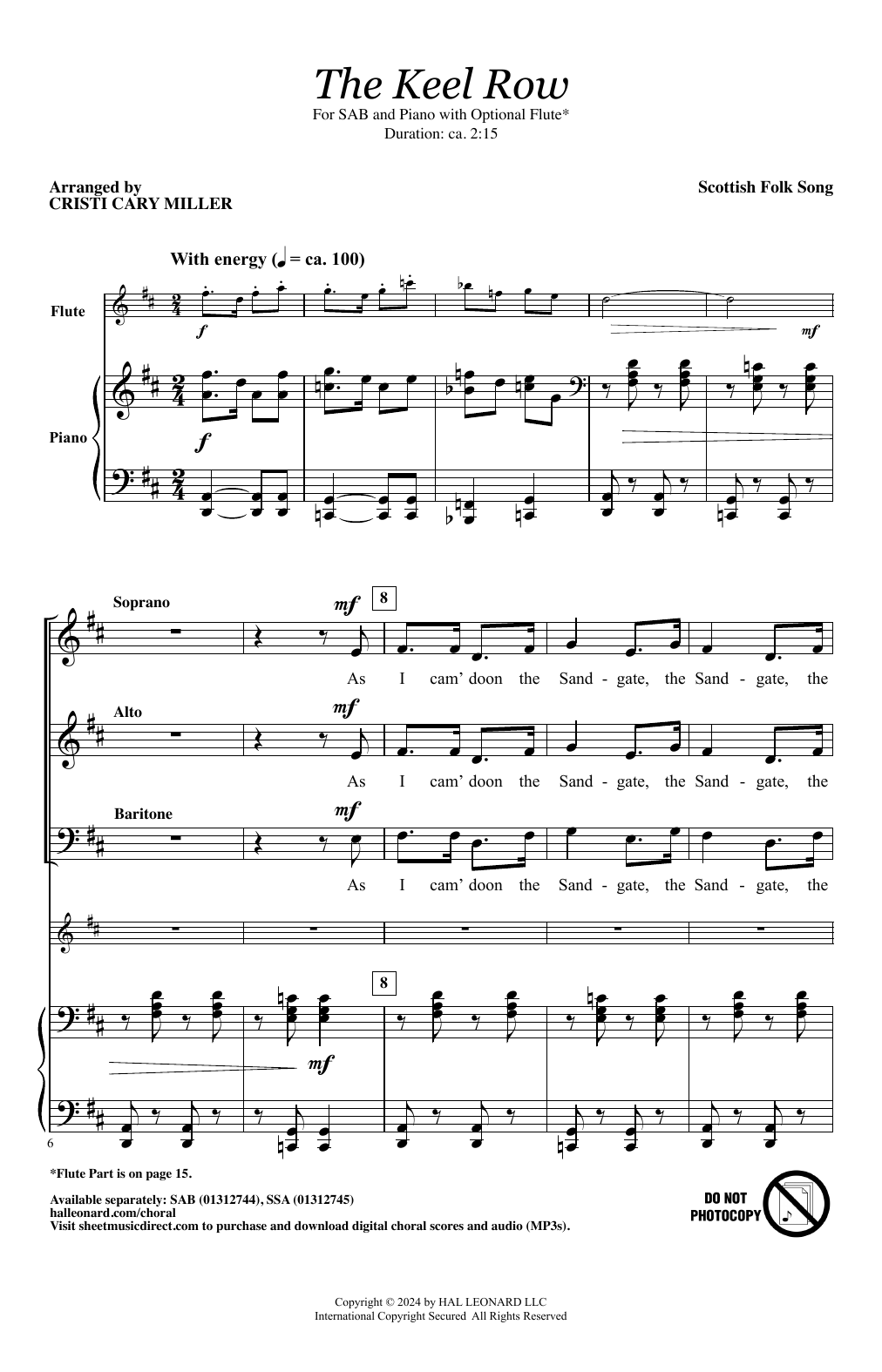 Scottish Folk Song The Keel Row (arr. Cristi Cary Miller) sheet music notes and chords arranged for SATB Choir
