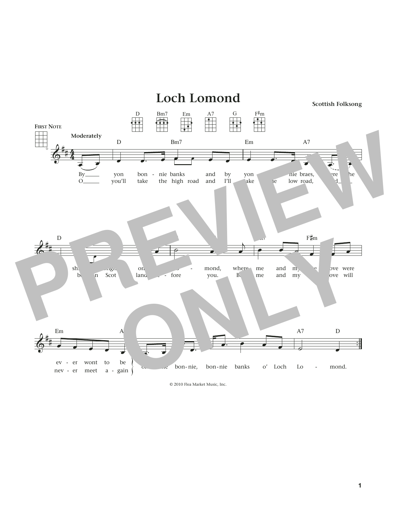 Scottish Folksong Loch Lomond (from The Daily Ukulele) (arr. Liz and Jim Beloff) sheet music notes and chords arranged for Ukulele