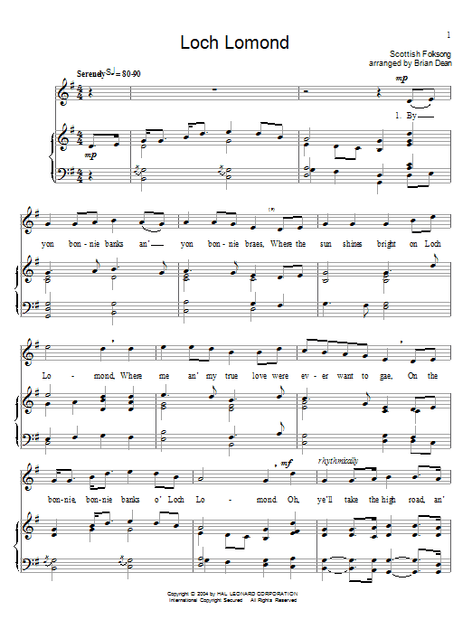 Scottish Folksong Loch Lomond sheet music notes and chords arranged for Banjo Chords/Lyrics