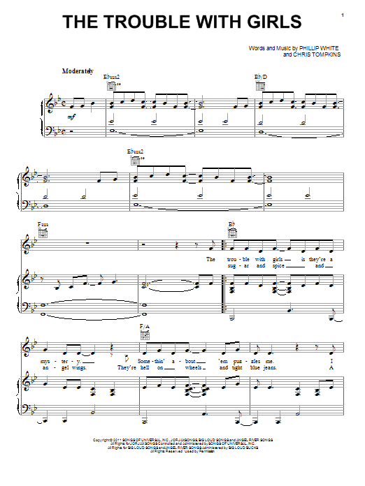 Scotty McCreery The Trouble With Girls sheet music notes and chords arranged for Piano, Vocal & Guitar Chords (Right-Hand Melody)