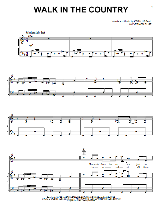Scotty McCreery Walk In The Country sheet music notes and chords arranged for Piano, Vocal & Guitar Chords (Right-Hand Melody)