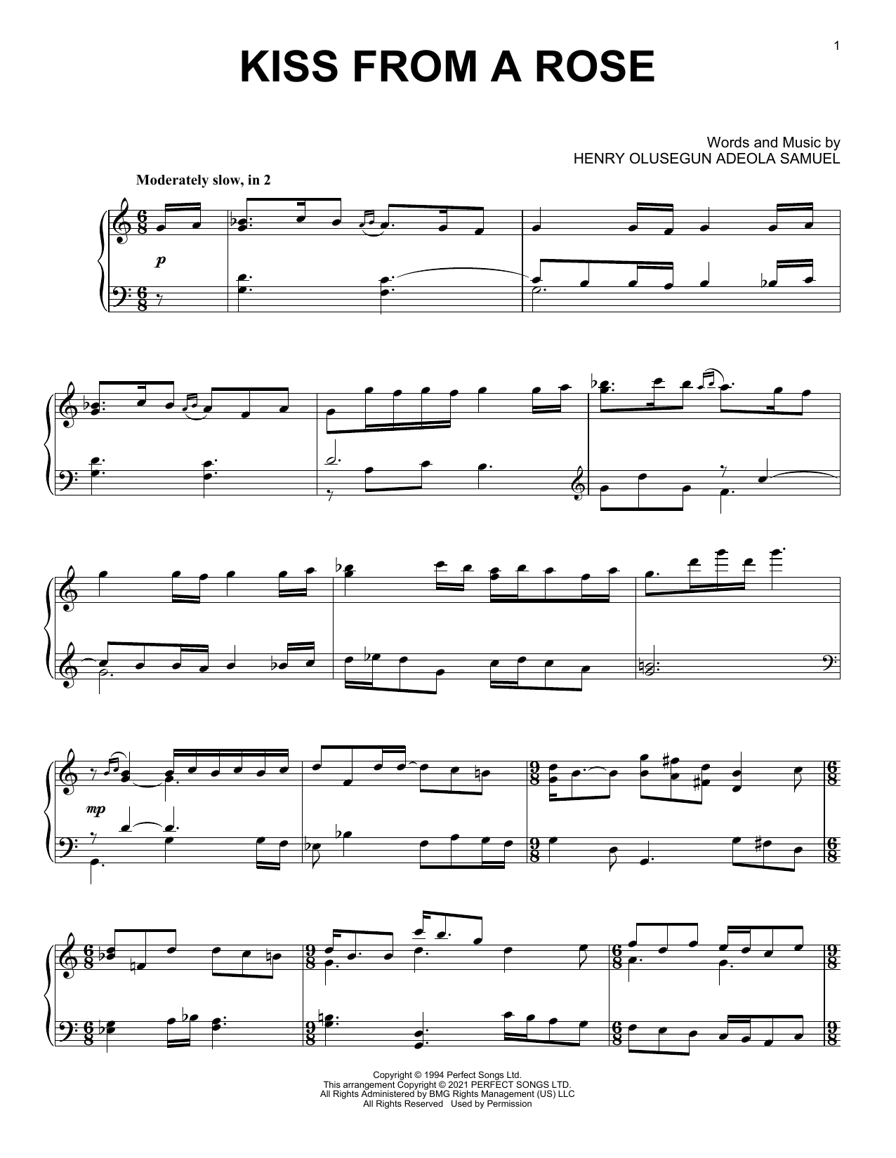 Seal Kiss From A Rose [Classical version] sheet music notes and chords arranged for Piano Solo