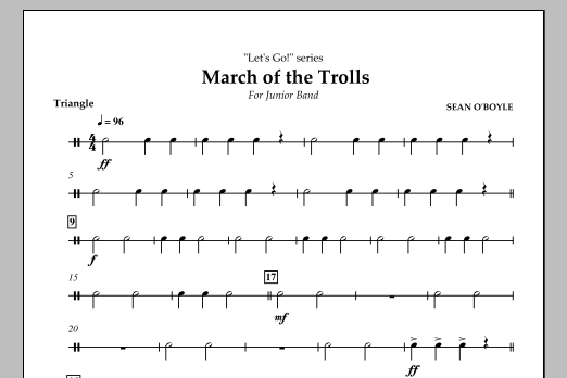 Sean O'Boyle March of the Trolls - Triangle sheet music notes and chords arranged for Concert Band