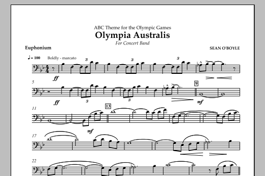 Sean O'Boyle Olympia Australis (Concert Band) - Euphonium sheet music notes and chords arranged for Concert Band