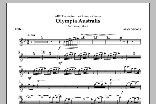 Sean O'Boyle Olympia Australis (Concert Band) - Flute 1 sheet music notes and chords arranged for Concert Band