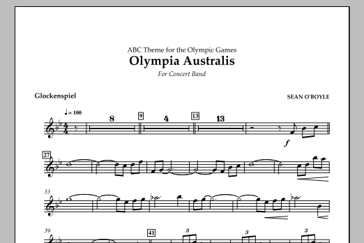 Sean O'Boyle Olympia Australis (Concert Band) - Glockenspiel sheet music notes and chords arranged for Concert Band