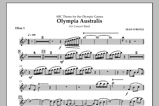 Sean O'Boyle Olympia Australis (Concert Band) - Oboe 1 sheet music notes and chords arranged for Concert Band