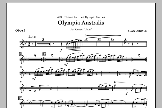 Sean O'Boyle Olympia Australis (Concert Band) - Oboe 2 sheet music notes and chords arranged for Concert Band