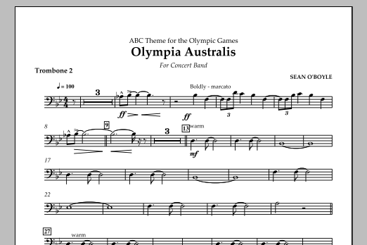 Sean O'Boyle Olympia Australis (Concert Band) - Trombone 2 sheet music notes and chords arranged for Concert Band