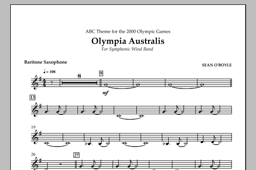Sean O'Boyle Olympia Australis (Symphonic Wind Band) - Baritone Saxophone sheet music notes and chords arranged for Concert Band