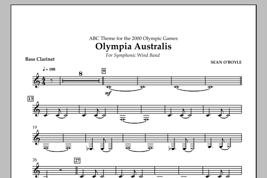 Sean O'Boyle Olympia Australis (Symphonic Wind Band) - Bass Clarinet sheet music notes and chords arranged for Concert Band
