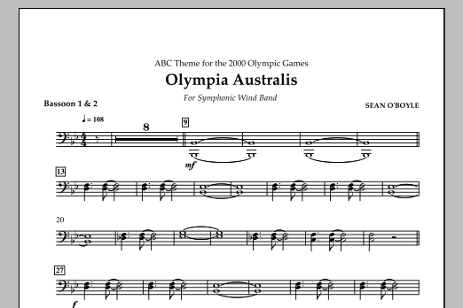 Sean O'Boyle Olympia Australis (Symphonic Wind Band) - Bassoon 1,2 sheet music notes and chords arranged for Concert Band