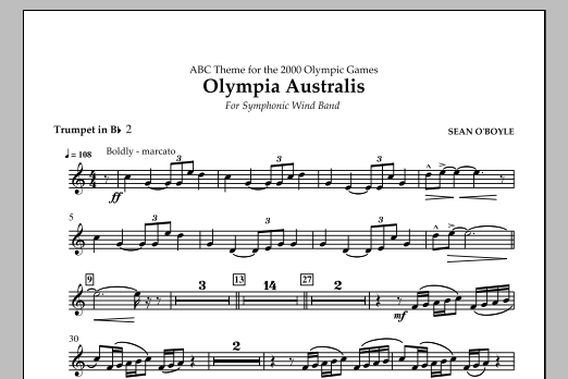 Sean O'Boyle Olympia Australis (Symphonic Wind Band) - Bb Trumpet 2 sheet music notes and chords arranged for Concert Band